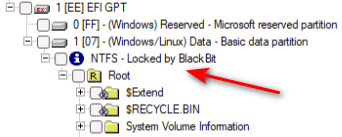 Заражённый вирусом Блэк Бит диск