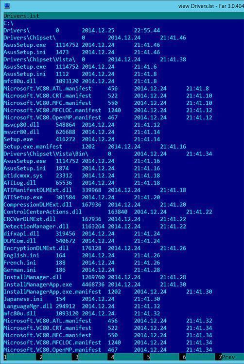 Программы для создания и пересылки списка каталогов и файлов