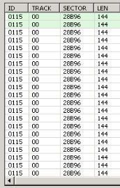 Таблица модулей поврежденного жесткого диска