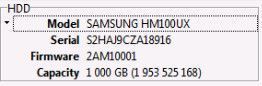 Drive ID Samsung HM100UI