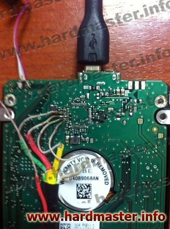 Подключение SATA кабеля к USB диску Samsung HN-M101ABB