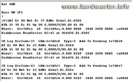 Error log of Seagate HDD