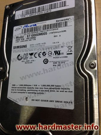 Диагностика ремонт и восстановление HDD Samsung ST1000DM005